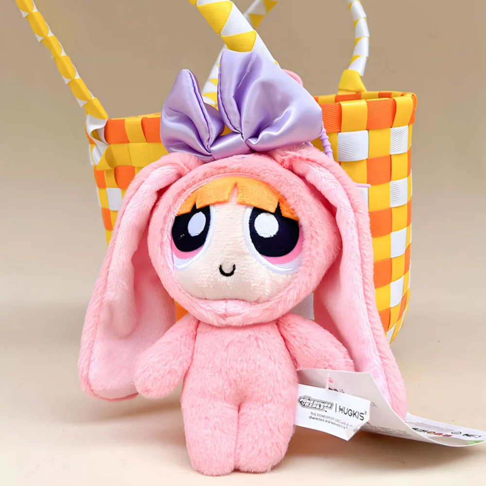원래 애니메이션 Powerpuff 소녀 봉제 인형 귀여운 꽃 거품 버터 컵 학생 도서 가방 만화 플러시 장식 장난감 선물