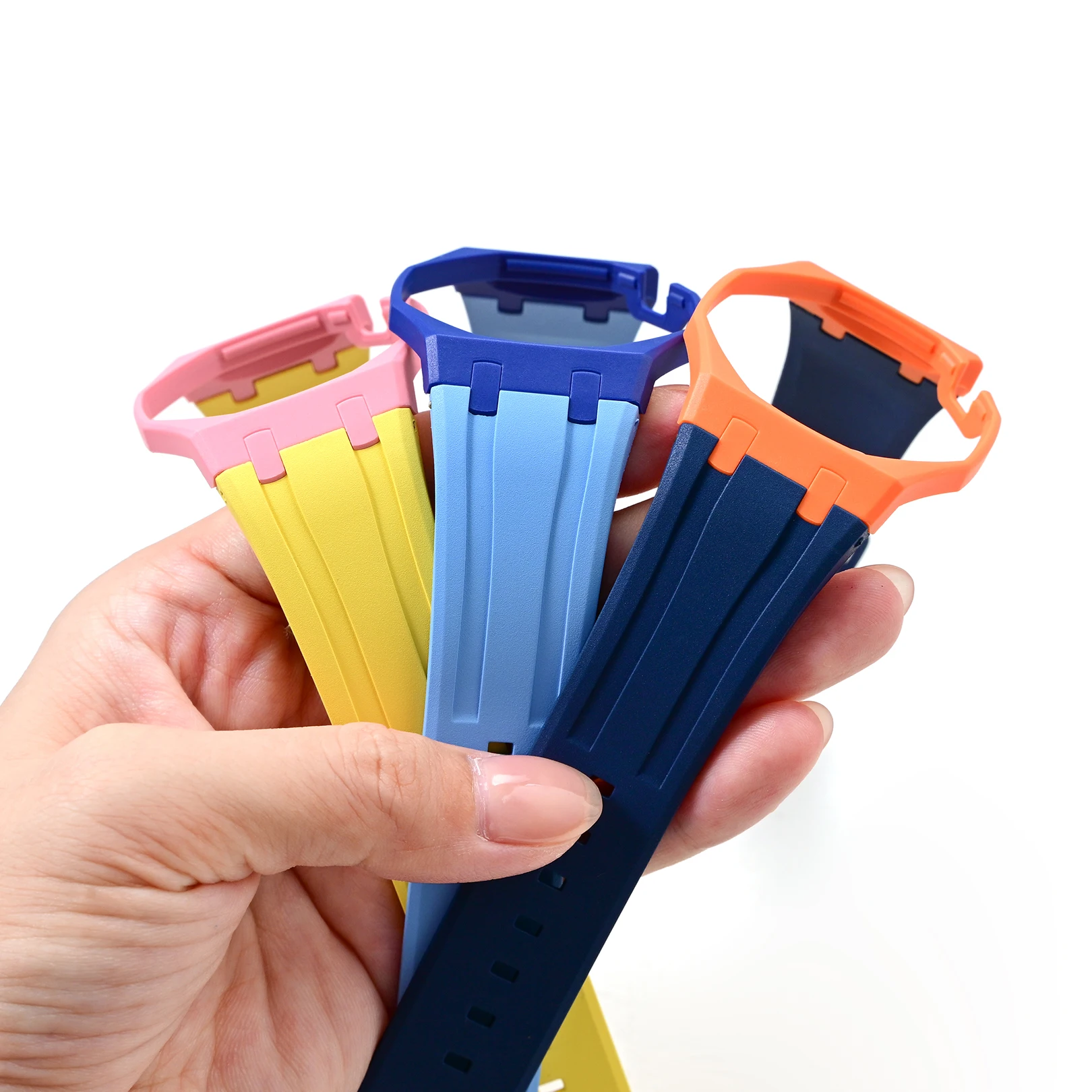 For Audemars Piguet AP x Swatch Royal POP Pocket FKM Watch Strap Bioceramic Protective Case Bezel Watchand Replacement Bracelet