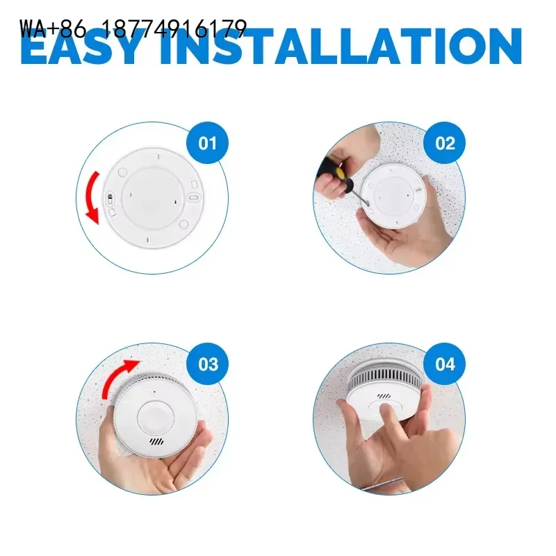 wmwmnu Photoelectric Standalone Fire Alarm Sensor Battery Operated Wireless Smoke Detector for Home and Hotels