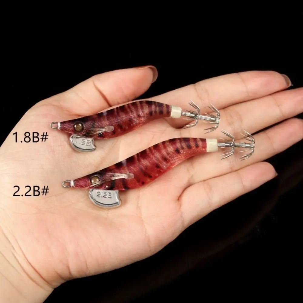 2024 Fishing tackle Wood shrimp lures Jigs 6g/8g Squid hook Squid Explosive hook Fishing bait Simulation