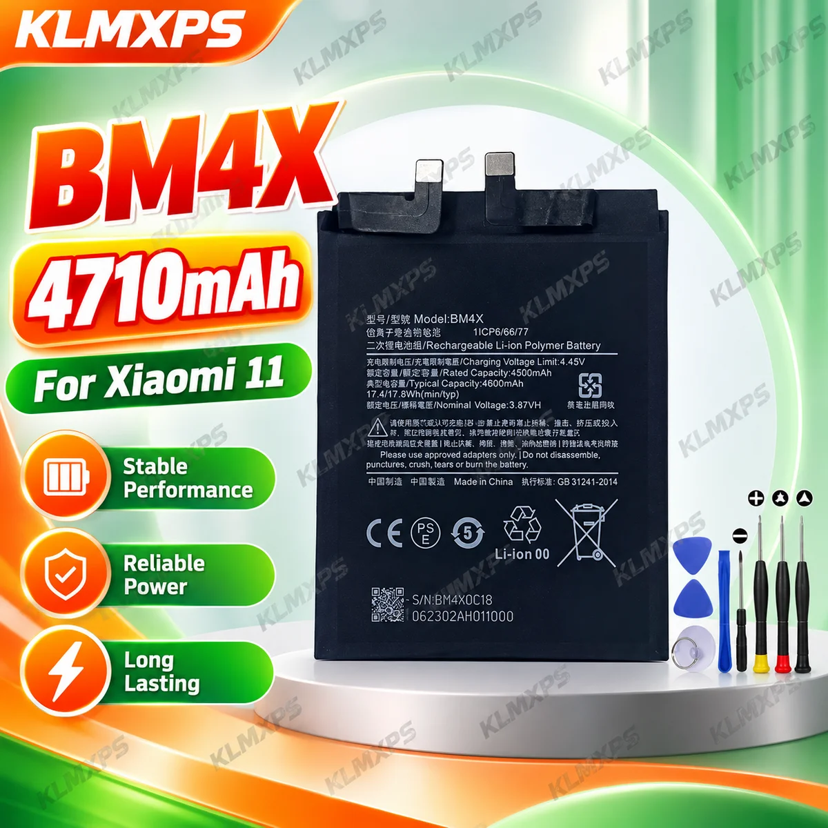 BM4X 4710mAh Replacement Battery with Tools for Xiaomi Mi 11 Xiaomi 11 M2011K2C M2011K2G Mobile Phone Repair Part