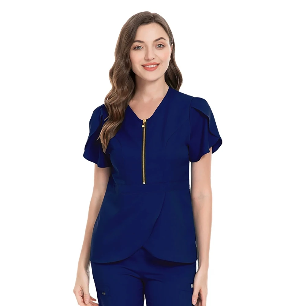 Pet Clinic Medical Uniforms Beautician Work Set Short Sleeved Nurse Scrub Set Medical Women Uniform Operating Room Suit Overalls