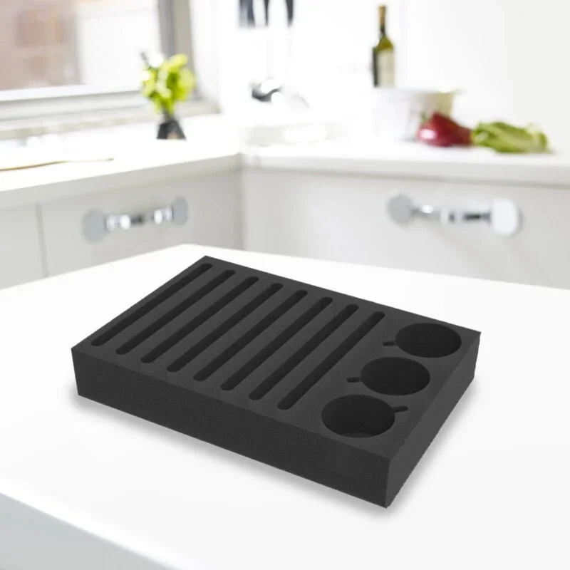 Caravan Foam Cup Plate Glass Mug Holder Storage Organizer Black Universal Motorhome VW Camper Van Vehicle Mounts Parts view 3