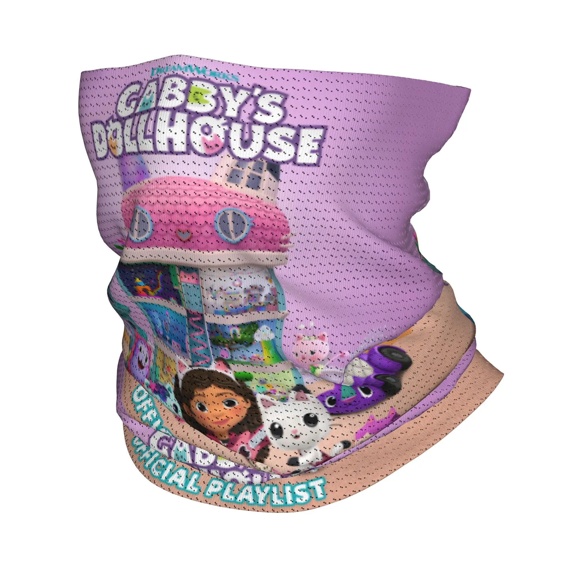 

Custom Gabbys Dollhouse Bandana Neck Warmer Women Men Winter Ski Tube Scarf Gaiter Pandy Paws Gabby Mermaid Cat Face Cover