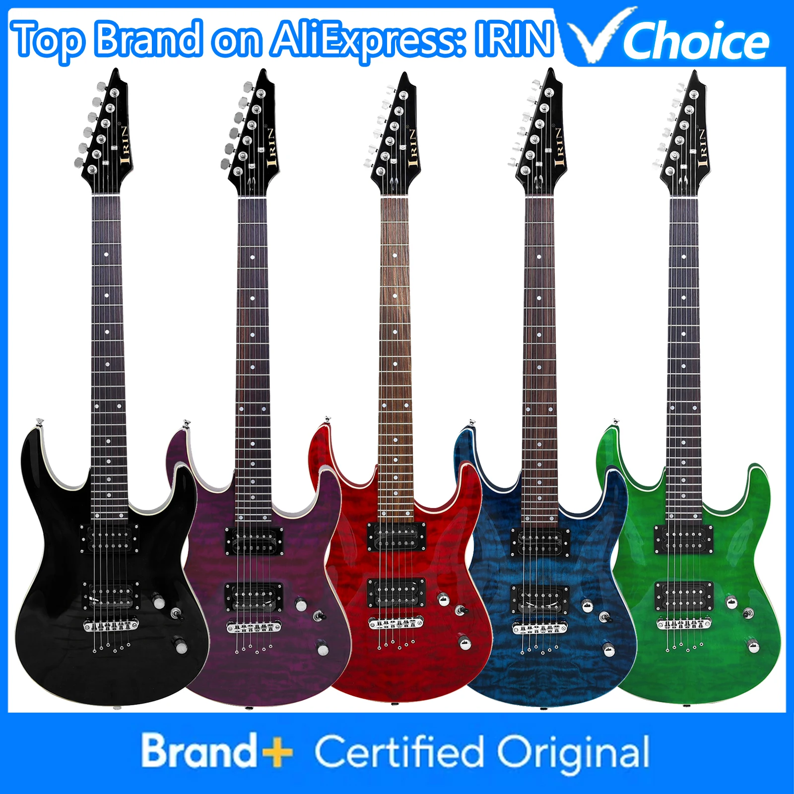 

IRIN R-371 Электрогитара 24-ладовый звукосниматель с водяной рябью, набор электрогитар с гаечным ключом, соединительная линия, аксессуары для гитары