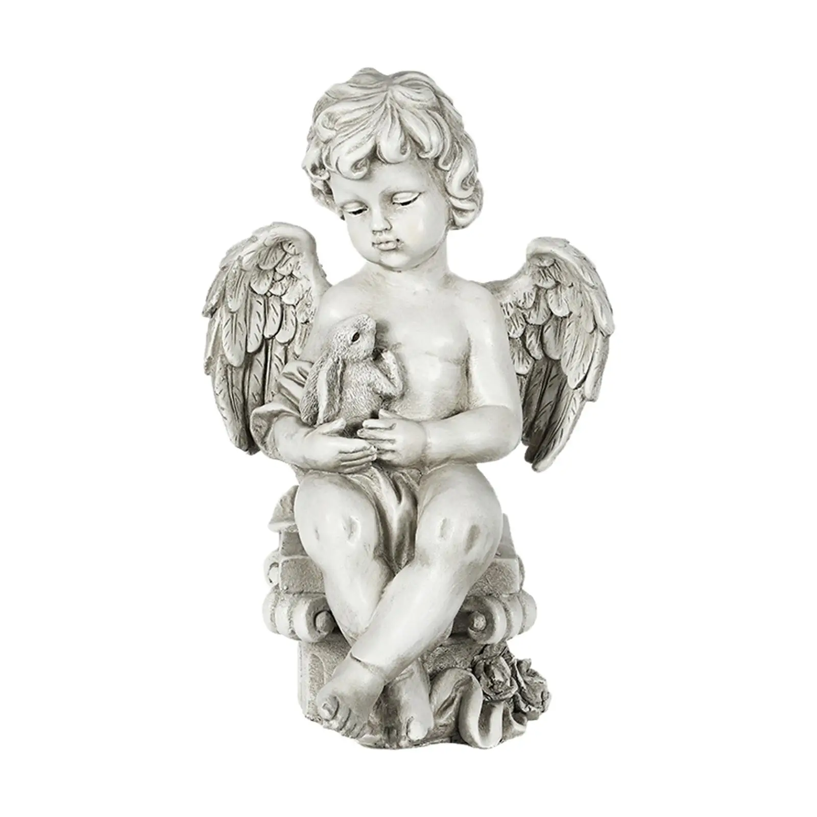 angel yard Statue Figurines Memorial Gift Ornaments Cherub Waterproof Crafts