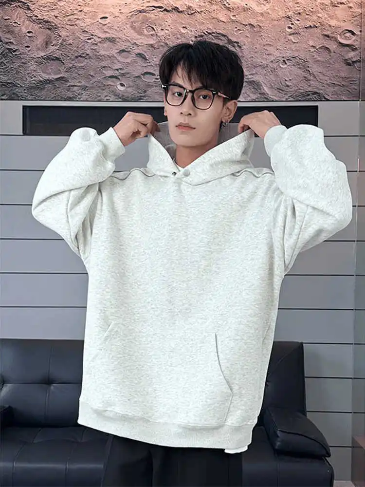 

Heavyweight Structured Hoodie Men's Autumn Winter Floral ey Oversized Trendy Jaet Large Cap American High Street Sle
