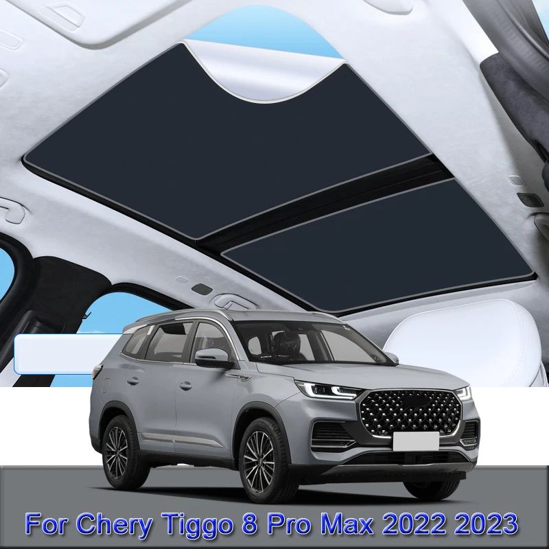 

For Chery Tiggo 8 Pro Max 2022-2024 Car Electrostatic Adsorption Sunroof Sunshade Heat Insulation Skylight Sticker Accessories