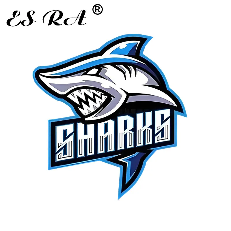 

Cartoon Shark Icon Warning Reflective Stickers Creative Car Off-road Outdoor Camping Fishing Box Waterproof Decals