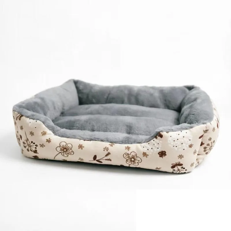 Cama de felpa floral cálida para perros y gatos todas las tallas - imagen 2
