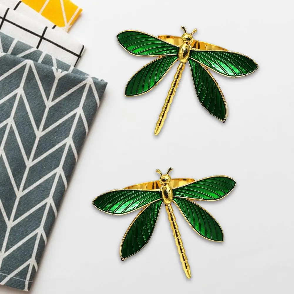 

Reusable Napkin Ring Dragonfly Napkin Ring Set for Table Settings Weddings Special Occasions Metal Springtime Holder for Holiday
