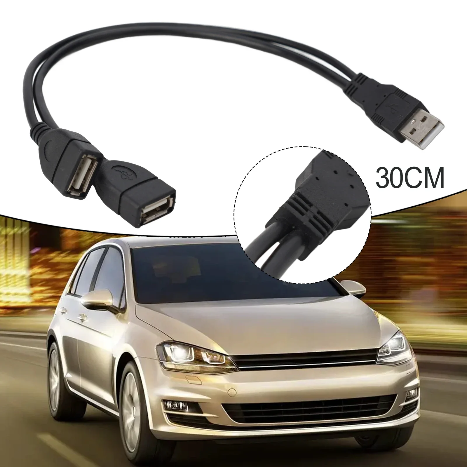 Quick Installation USB 2 0 A Male to Dual USB Male Y Splitter Hub Power Cord Adapter Cable New and Performance Tested