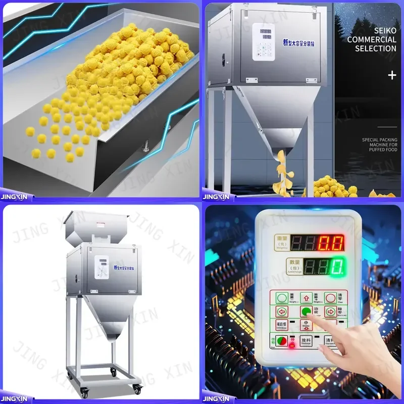Custom for Quantitative Portioning Machine Automatic Weighing Filling Equipment for Puffed Snacks Popcorn Granule Packaging