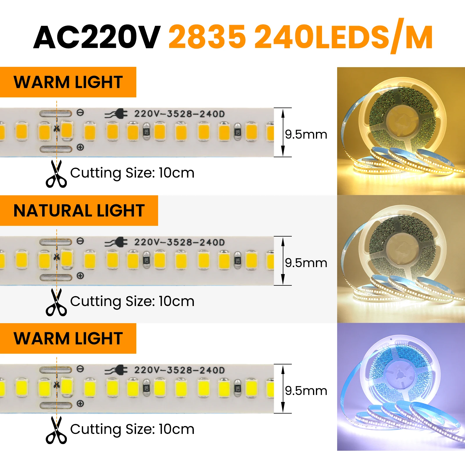 220 فولت 2835 لاصق Led قطاع ضوء الاتحاد الأوروبي التوصيل 5 متر 10 متر 15 متر 20 متر IP44 240 المصابيح/م سطوع عالية شريط مصابيح لغرفة النوم إضاءة المطبخ