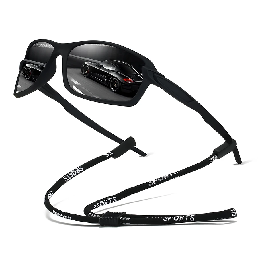 Modische Vintage-Sonnenbrille mit Kette für Autofahren, Angeln, Radfahren, Sport, Laufen, Bergsteigen für Männer und Frauen