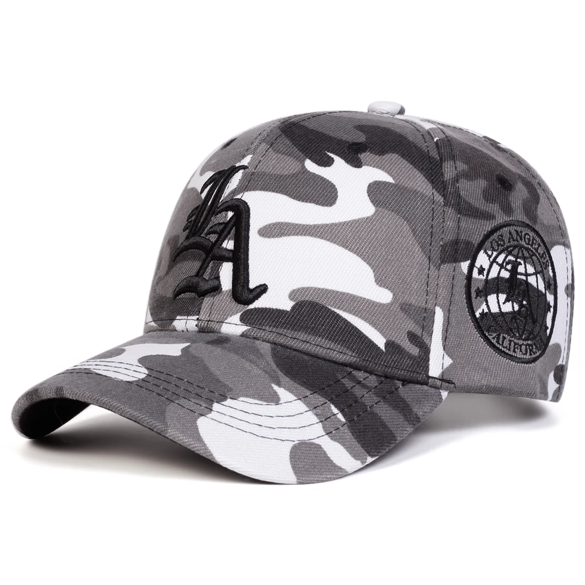 للجنسين القوطية LA التطريز التمويه قبعات البيسبول ربيع الخريف في الهواء الطلق قابل للتعديل قبعات عادية واقية من الشمس قبعة قبعة رياضية