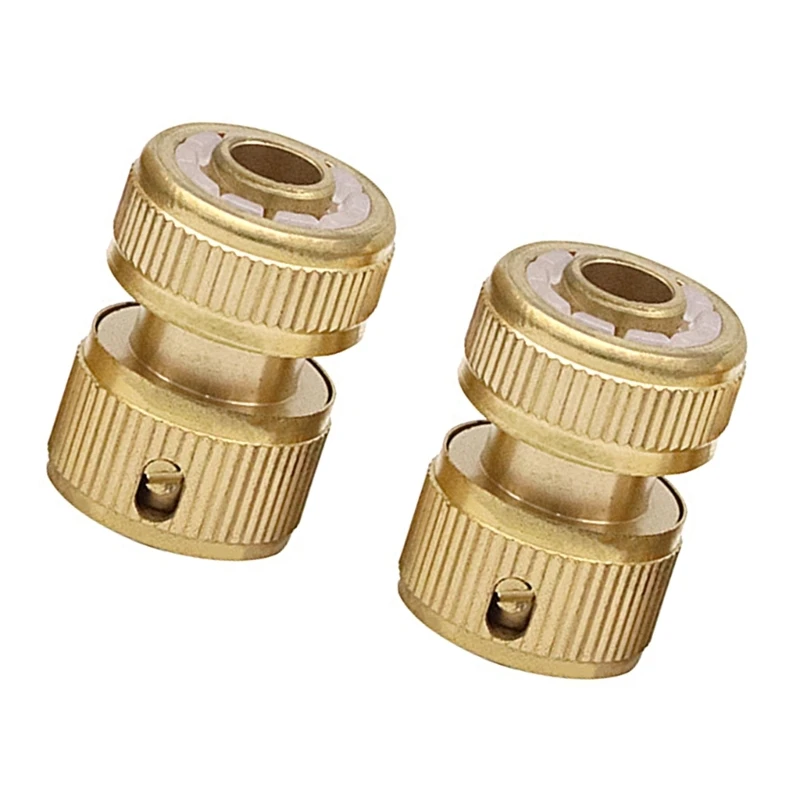 

2Pieces Heavy Duty Reinforced Brass Hose Joints Water Pipe Connectors Fittings Easy Twist Suitable For Irrigation Tools