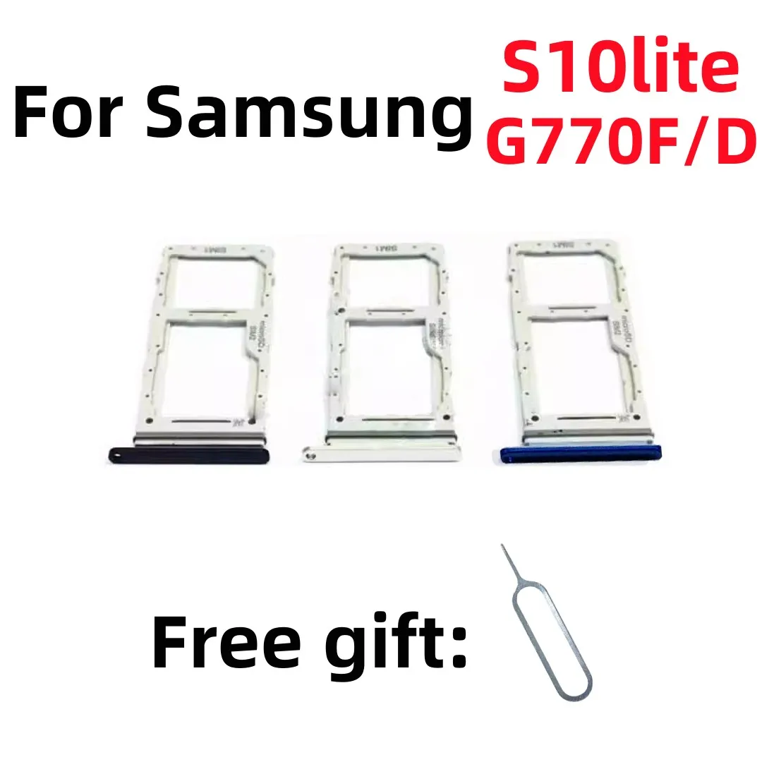 Bandeja para tarjeta SIM, ranura para chip, soporte para cajón para Samsung Galaxy S10Lite SM-G770 G770D/F G770U1, ranura para bandeja de tarjeta SIM