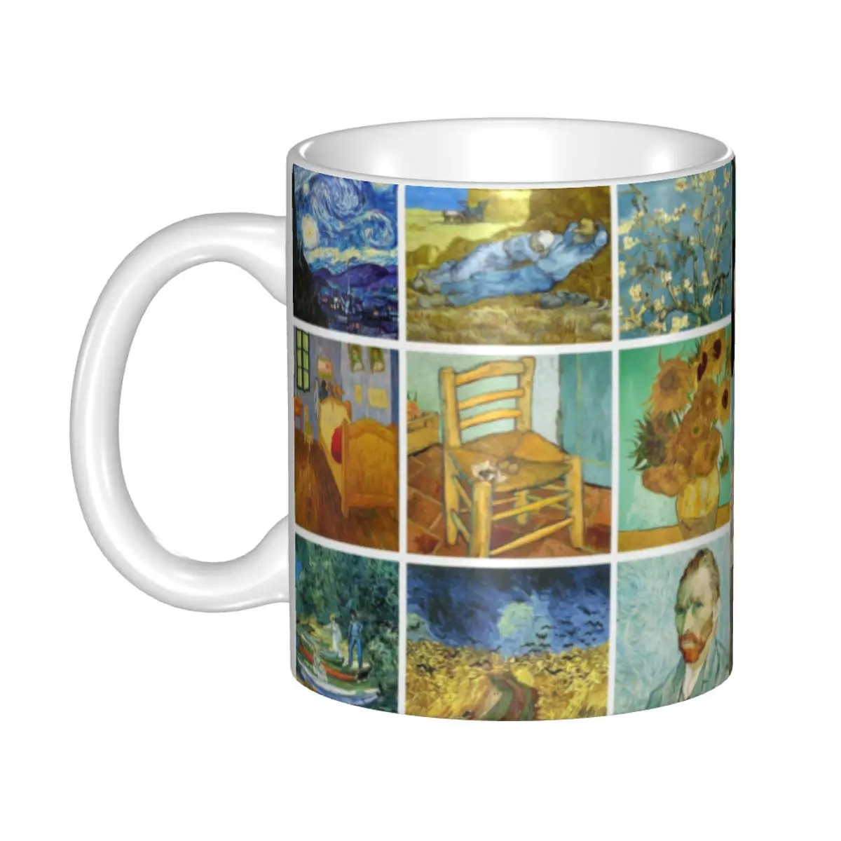 Almond drag Vincent Van gogh mugsカスタムアートフラワーペインティングコーヒーセラミックマグカップクリエイティブギフト