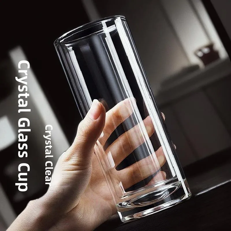 

Высокоэстетичная двухслойная стеклянная чашка, прозрачная чашка для чая, офисная чашка без крышки, термостойкая чашка для заваривания чая, воды для взрослых