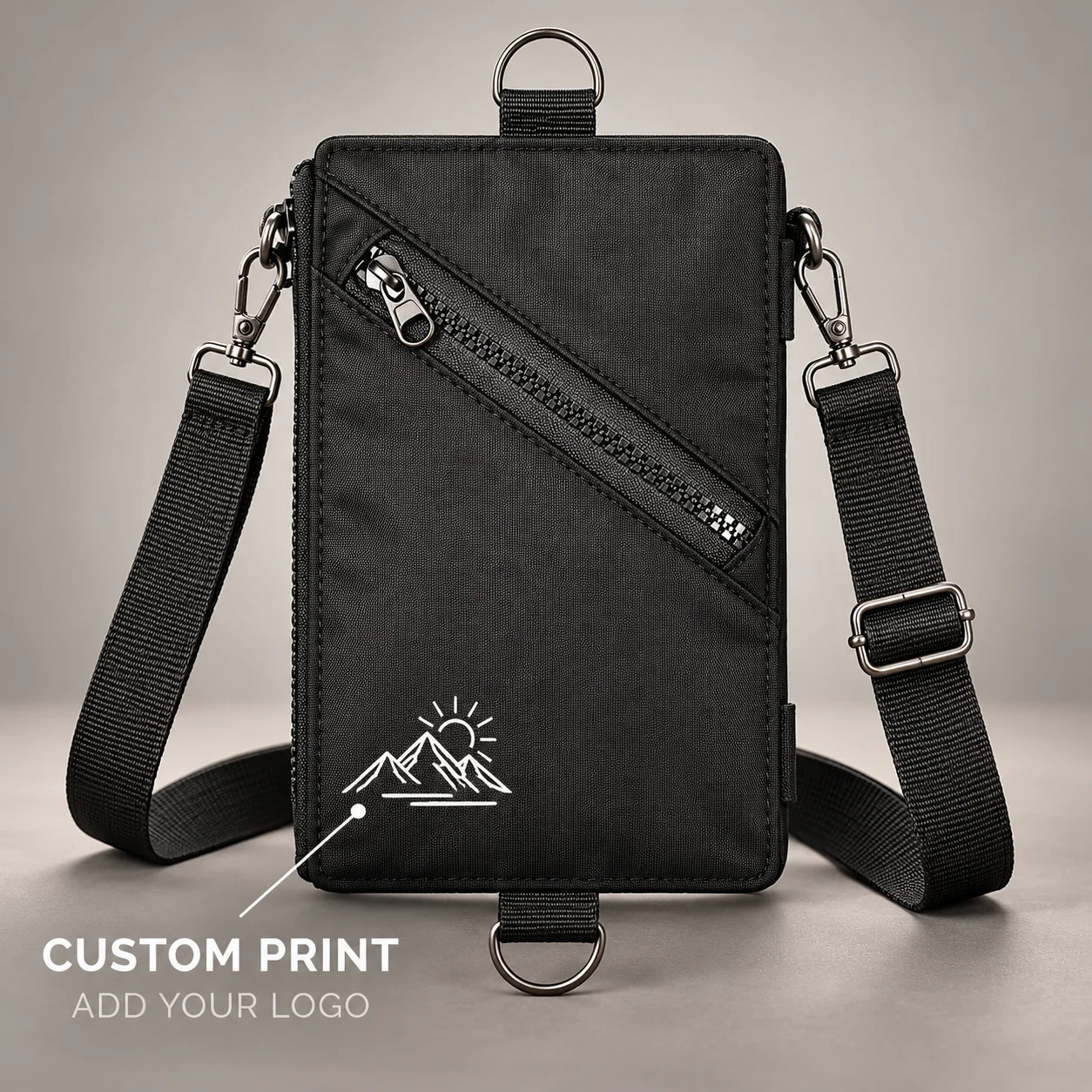 Custom Logo Men Crossbody Bag Lightweight Sling Shoulder Bag Oxford Cloth Durable Pouch For Keys Coins Cards Daily Travel