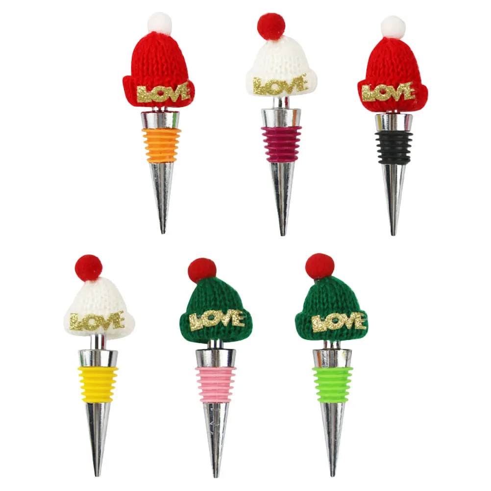 

6Pcs Christmas Wine Bottle Plugs Reusable Decorative Stopper Sealing Xmas Party Bar Tools Bottle Stopper for Wine