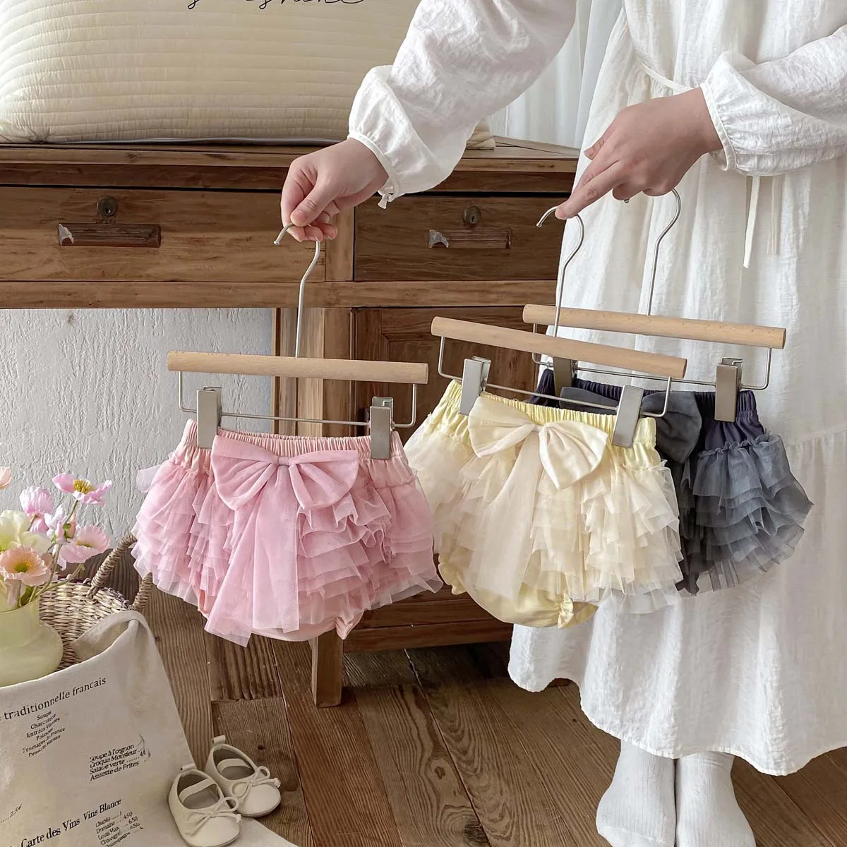 

Летняя коллекция 2026: Детская одежда для девочек (6 месяцев - 3 года) - однотонная юбка-пачка с большим бантом, из сетчатой ткани, в стиле «торт»