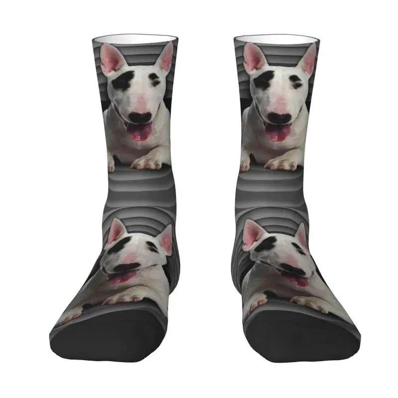 Fashion Bull Terrier männer Crew Socken Unisex Nette 3D Druck Hund Tier Kleid Socken