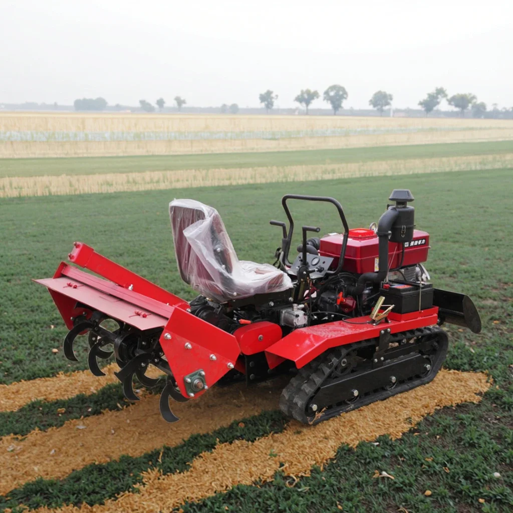 25 HP Multifunctional Rotary Tiller tiller Machine Diesel Gearbox Rotary Tiller Diesel Crawler  Machine