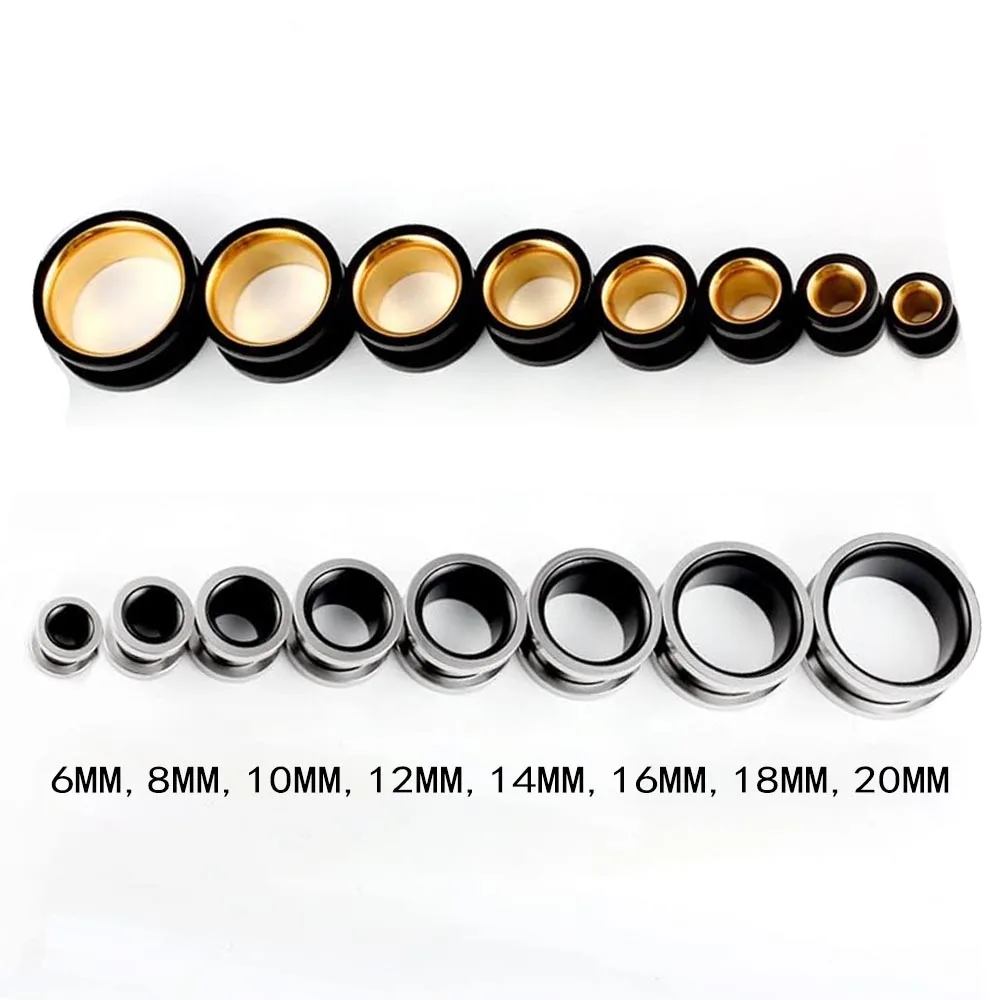 1/2Pair Stainless Steel Ear Gauges Screw Tunnels Ear Plugs Expander Stretcher Gauges  Hypoallergenic Piercing Body Jewelry