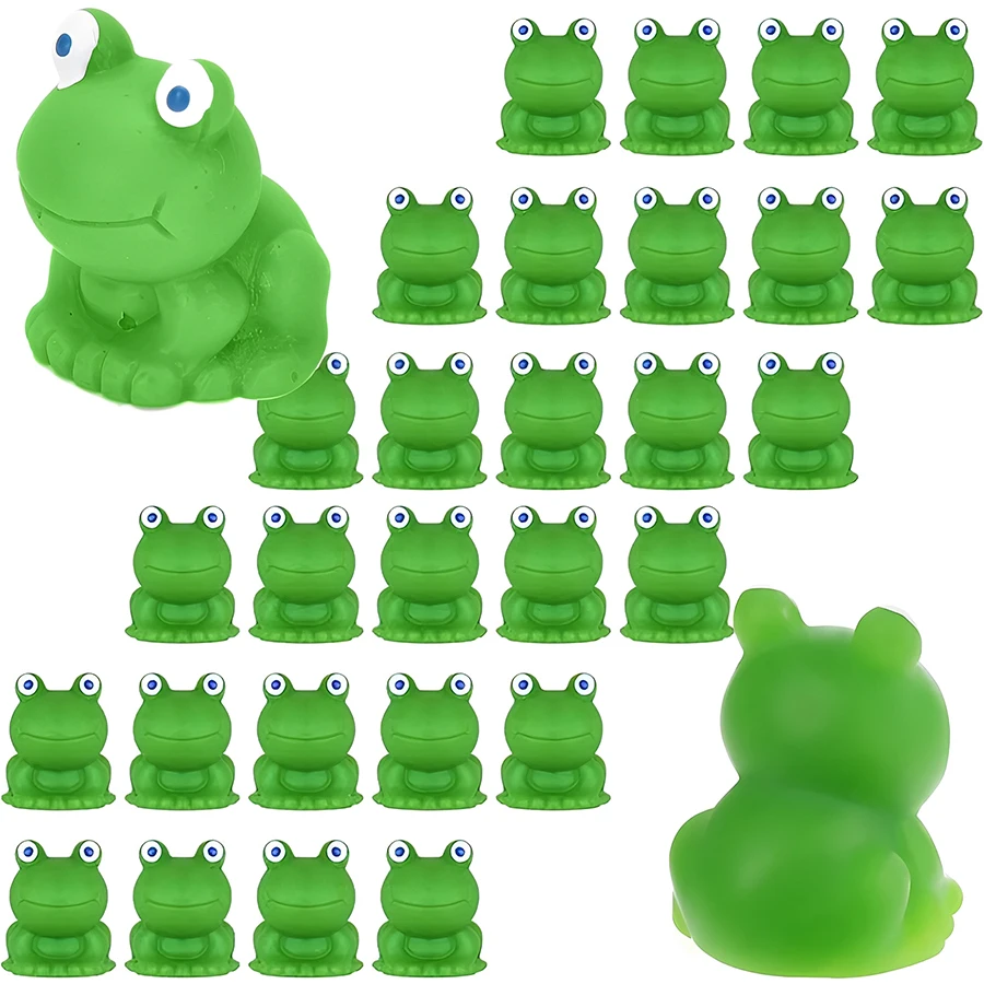 24pcs 1.7cm Miniature Frog Model Garden Pottery Creative Ornament Horticultural Bonsai Decoration Miniature DIY Decorative Frogs