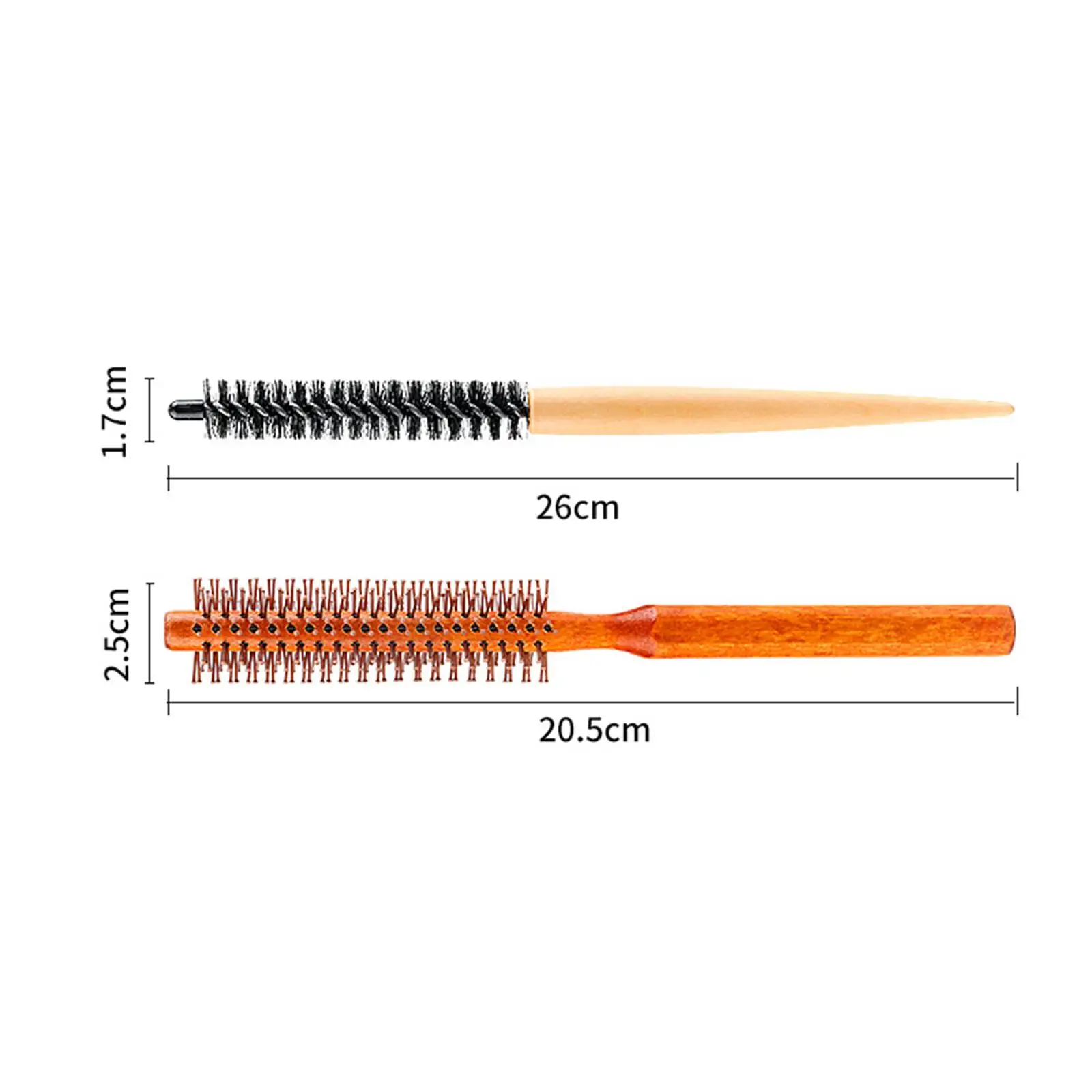 Small Round Hair Brush Blow Drying Curly Bangs Wooden Comb for All Hair Types Styling Tools for Hairdresser