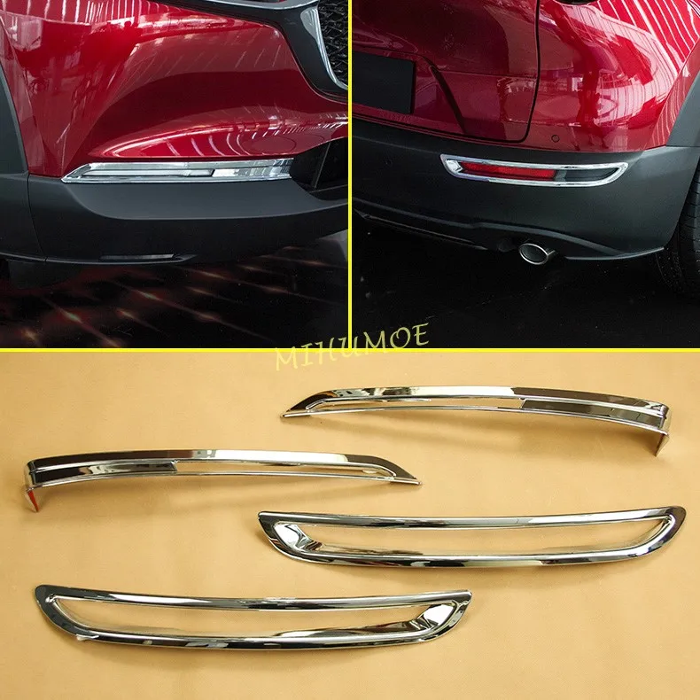 

Chrome Car Front Rear Fog Light Bumper Cover Trim For Mazda CX-30 CX30 DM 2020 2021 2022 2023 2024 Exterior Accessories Silver