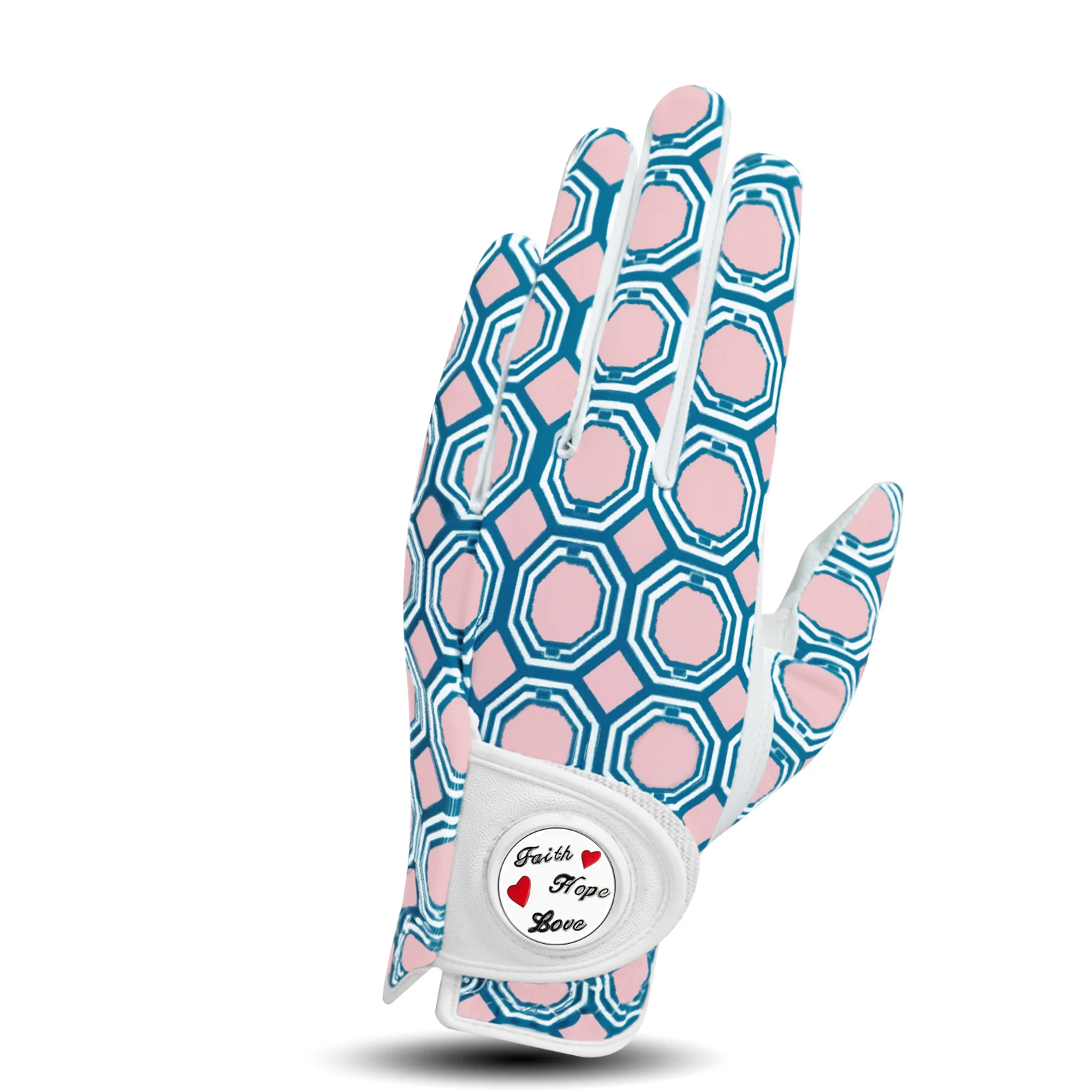 Golf Gloves Women Left Hand with Ball Marker Value 1 Pack, Colored Glove for Ladies Right Handed Golfer All Weather Grip