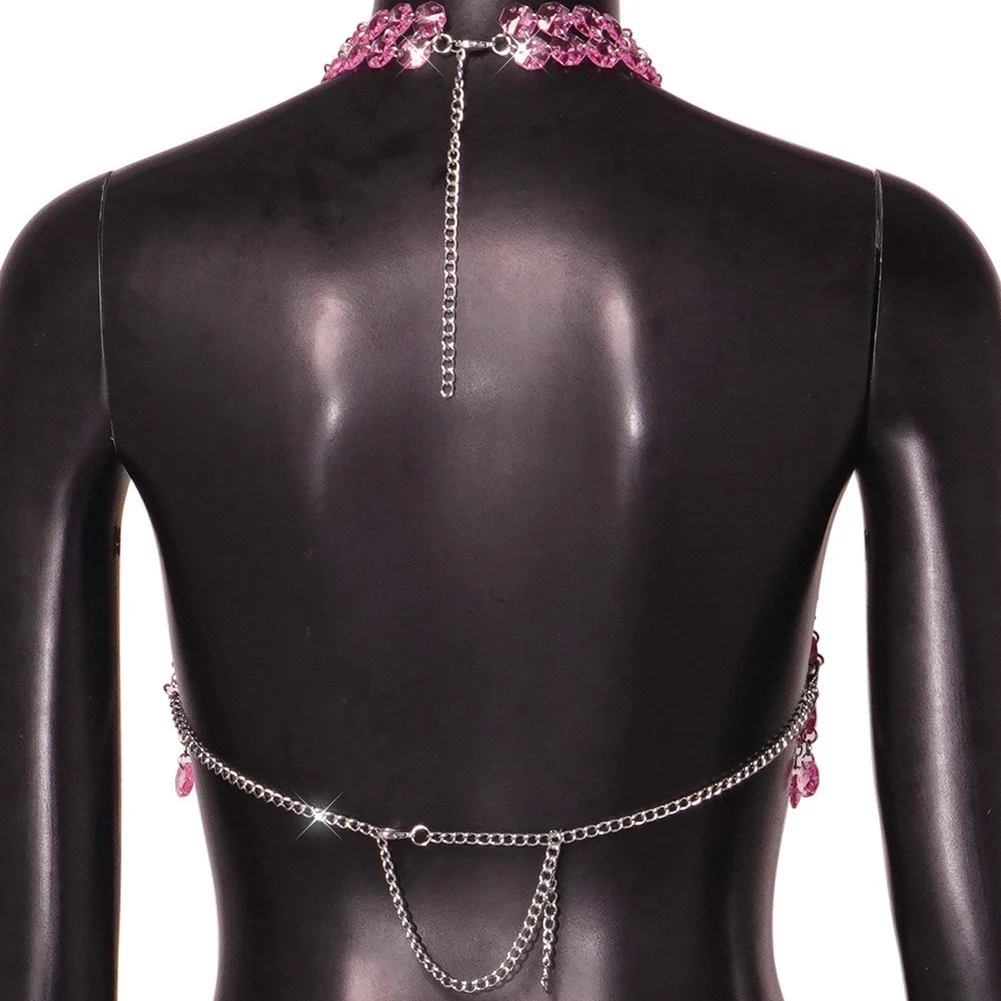 

Майка с открытой спиной и вырезом на цепочке, летний топ для отдыха, повседневная одежда для домашнего клуба, средней эластичности