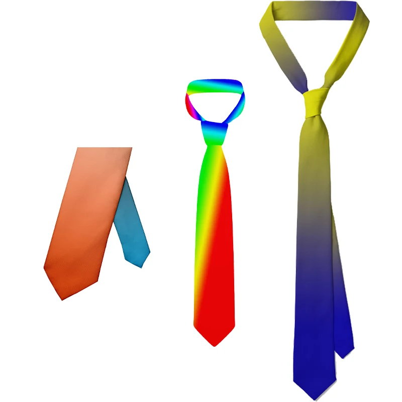 

Fun gradient color men's tie 3d printing 8cm fashion novelty color tie unisex casual trend party tie fashion gift