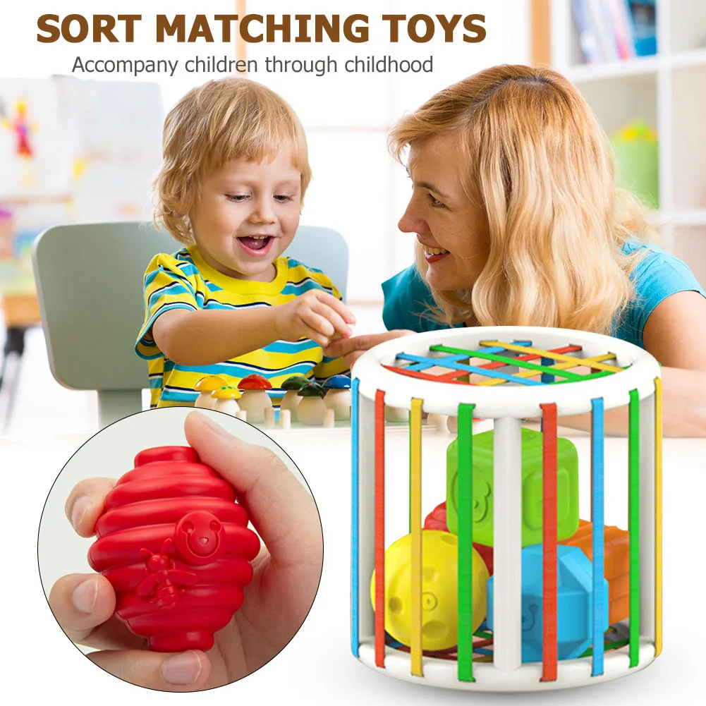 Baby Shape Blocks Sorting Toys Motor Skills Training Sensory Cube Sorter Toy Montessori Learning Educational Toys For Children