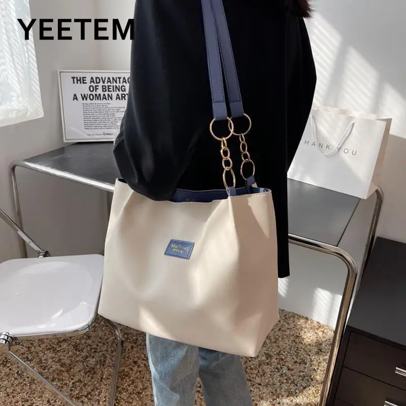 

Trendy Bag For Women With Large Capacity New Fashion Shoulder Bag With Simple Texture One Shoulder Commuting Tote Bag