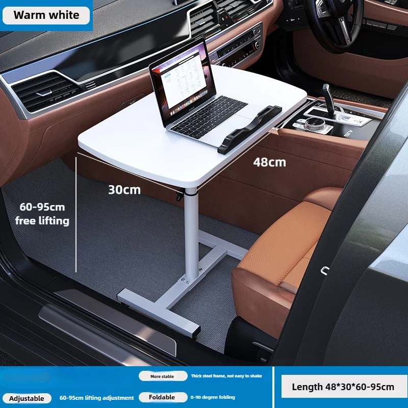 차량용 접이식 소형 테이블, 조수석 자동차 사무실 책상용, 전면 및 후면 다기능 테이블