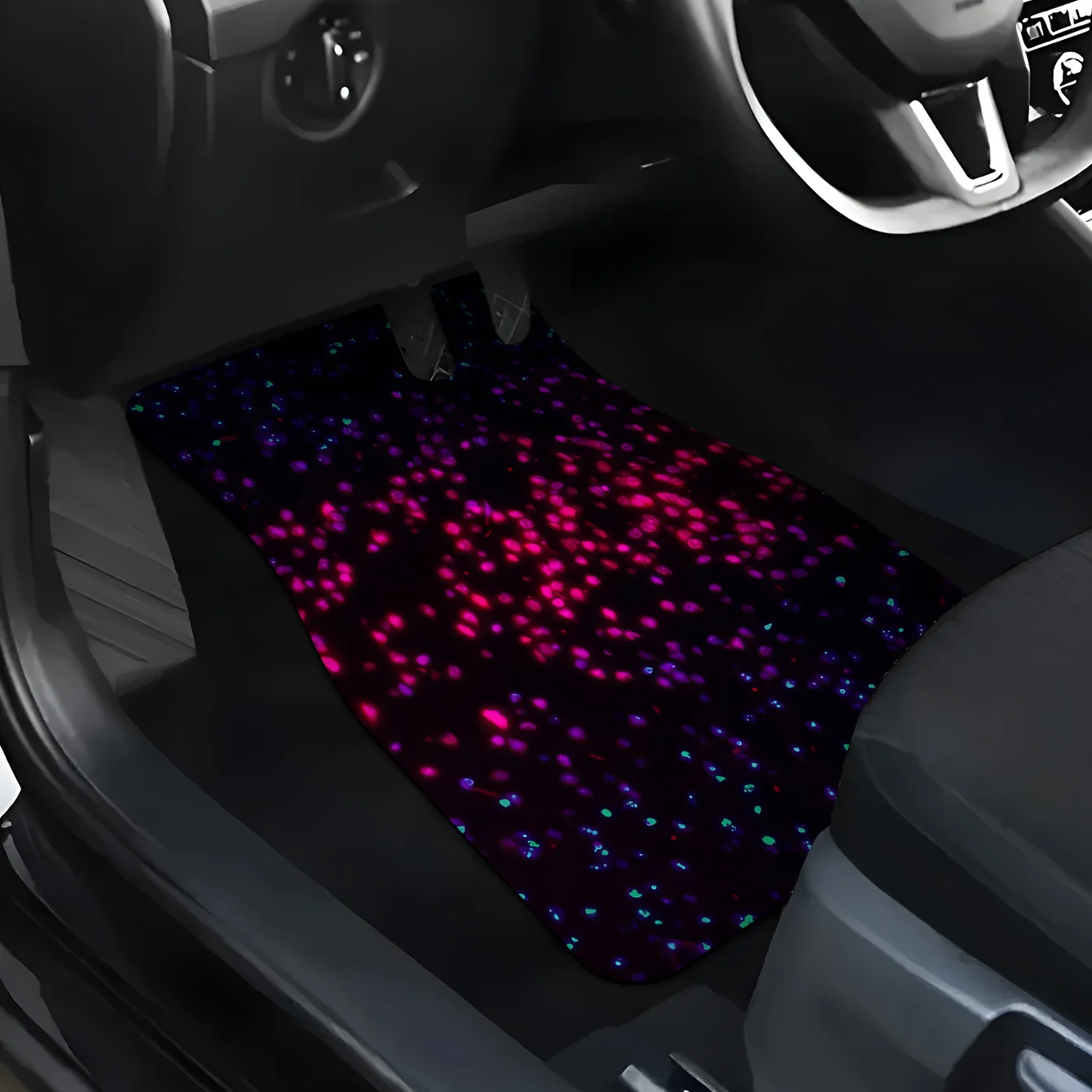 

4pcs Set Of High-End Luminous Tiny Particle Printing Car Floor Mats, Front And Rear Carpets, Car Interior Floor Mats, Suitable F