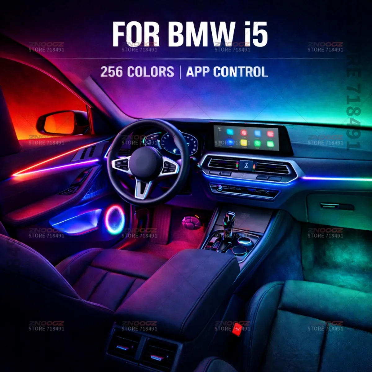 

22в1 RGB интерьер автомобиля акриловые автомобильные окружающие освещение RGB скрытая акриловая полоса украшения атмосферные аксессуары для BMW i5