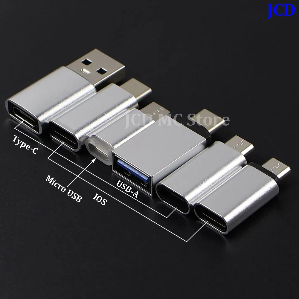 1PC Silver Micro USB to Type C Converter Adapter For Smart Phone IOS to Type C/Micro USB Adapter For IPhone Samsung S8 Xiaomi