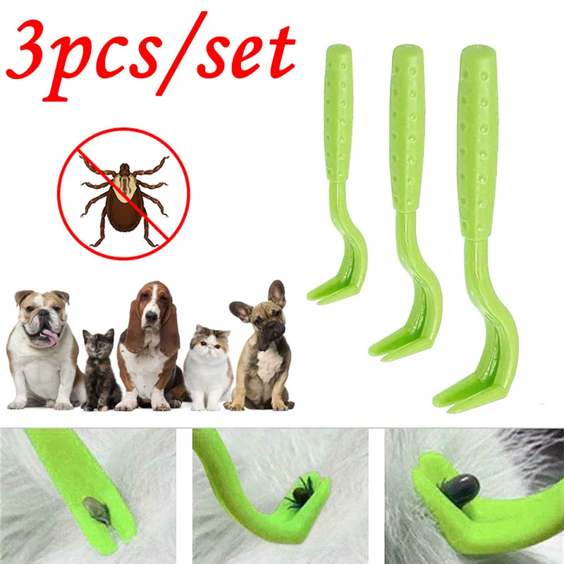 Flea Remover Hook Tick Removal Tweezer Ticks Pull Pet Cat Dog Accessaries Scratching Extractor Mite Tweezers Comb Louses Pliers