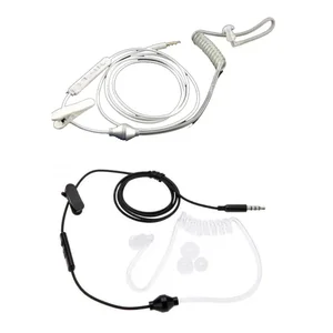 10PCS Spiral Acoustic Hollow Flexible Air Tube Stereo 3.5mm In Ear Anti-radiation Earphone Headset with Mic for Xiaomi iPhone