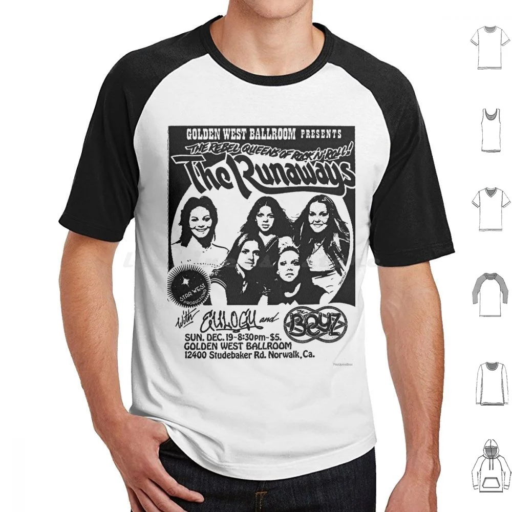 Camiseta Runaways 6xl, camiseta fresca de algodón, banda de música Retro, banda Vintage, Gig Music Runaways Flyer 70s And Roll Retro Vintage 60s 80s