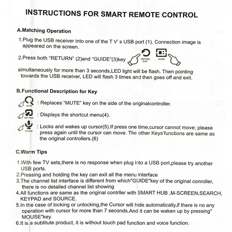 YY-604 Universal Remote Controller Replacement For Samsung Smart TV BN59-01185D BN94-07557A BN59-01184D Ue48h8000