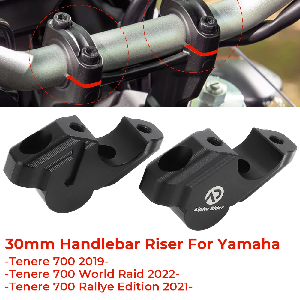 Motorcycle Handlebar Riser Clamp For Yamaha Tenere 700 TENERE700 XTZ XT700Z World Raid Rally Aluminum Mounting Mount Riser