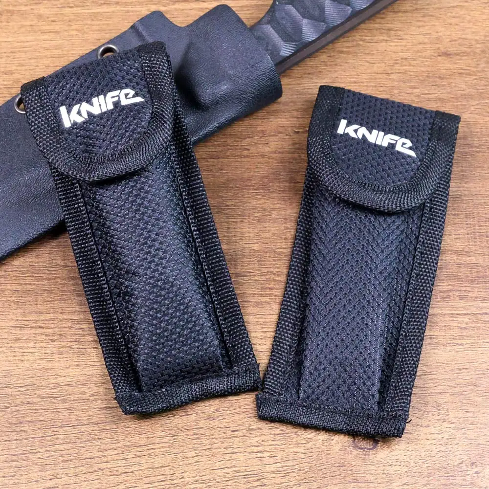 Black Nylon Hunting Knife Sheath With Belt Loop Pocket Holster Pouch Case Holder