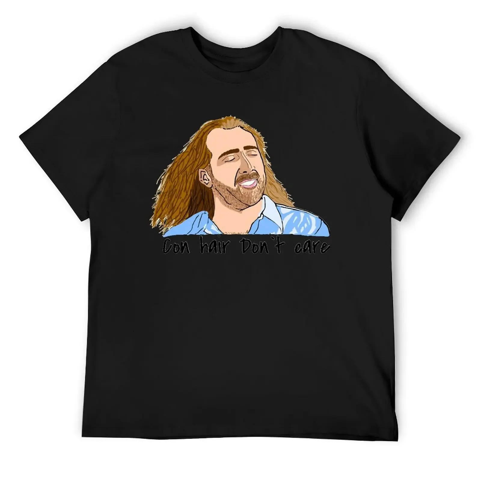 

Nic C.age Con Air Hair T-Shirt plus size clothes heavyweights summer 2025 blacks Short sleeve tee men