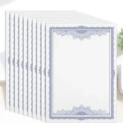10 Pcs Certificate Paper A4 Size Printable Writable Honor Diploma School Award Blank Certificate Paper